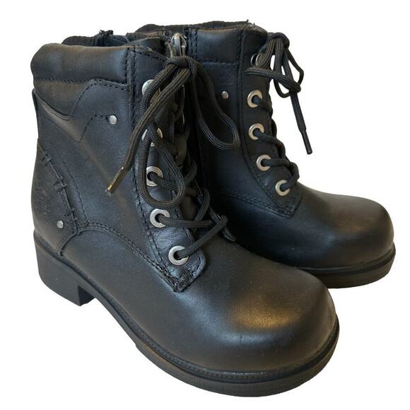 Harley Davidson Elowen Black Motorcycle Boots Woman's 5 - Picture 1 of 11